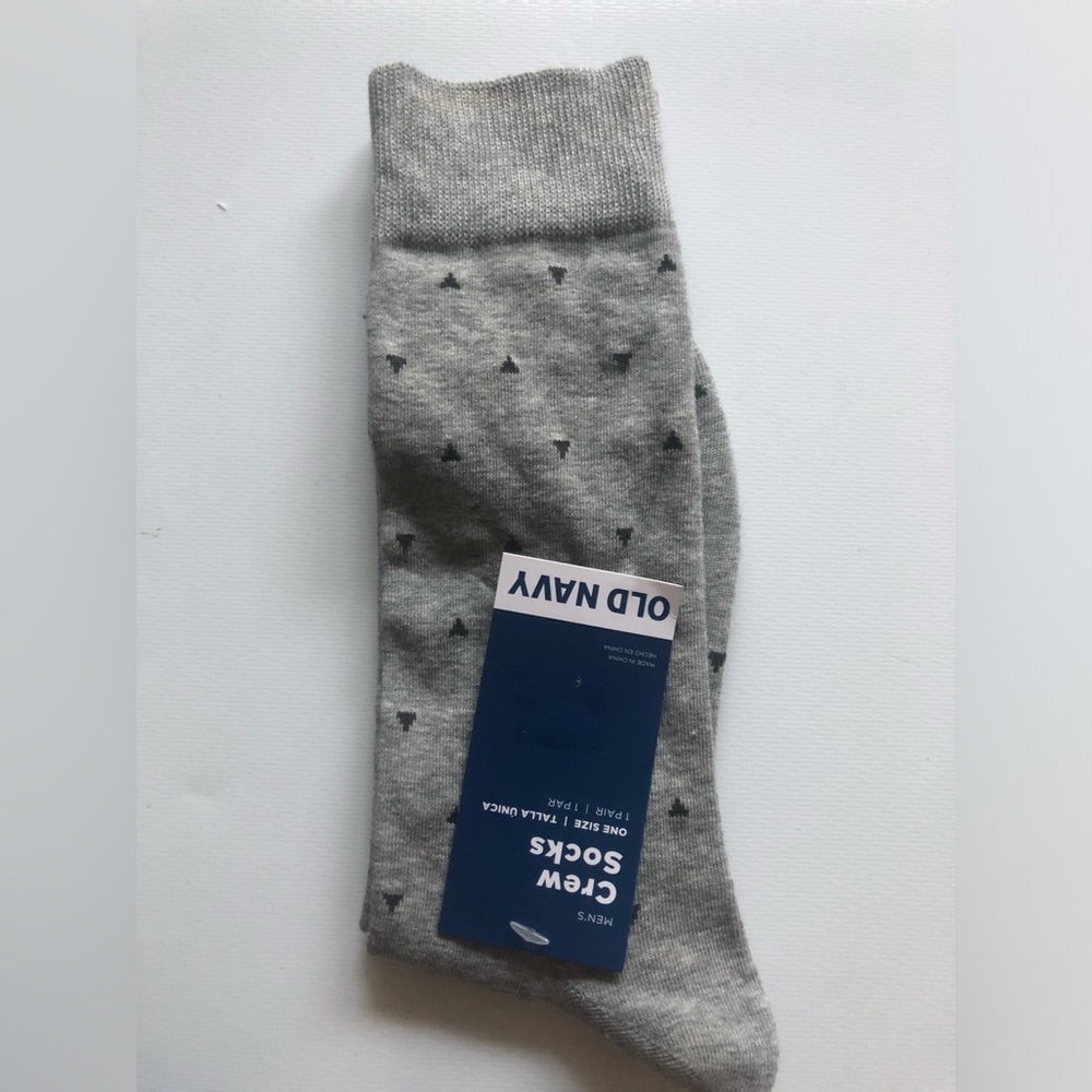 Old Navy Men's Gray Triangle Patterned Crew Socks